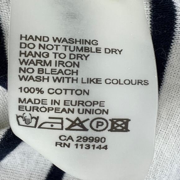 MAJESTIC FILATURES Lace Up Gray Deluxe Tee Shirt Long Sleeve Stripe Size 1 RARE - Picture 10 of 10